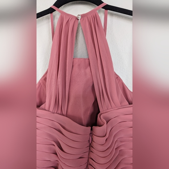 AW Bridal Becky Bridesmaid Prom Wedding Guest Midi Date Dress,10, Rose - Picture 7 of 8